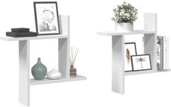 vidaXL 2 db fehér szerelt fa fali polc 50 x 12 x 50 cm (853254)