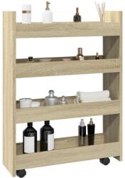 vidaXL 4 szintes sonoma tölgy színű szerelt fa keskeny tárolókocsi (855261)