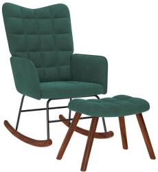 vidaXL sötétzöld bársony hintaszék ülőkével (4016845)
