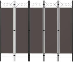 vidaXL antracitszürke 5 paneles paraván 200 x 180 cm (320709)