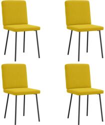 vidaXL 4 db sárga bársony étkezőszék (3315293)