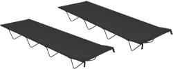 vidaXL 2 db fekete oxford szövet és acél kempingágy 180 x 60 x 19 cm (312484)