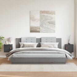 vidaXL 2 db szürke tömör fenyőfa faliszekrény 31, 5 x 30 x 30 cm (818360)