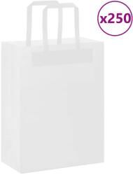 vidaXL 250 db fehér papírzacskók fogantyúkkal 21x11x28 cm (4101839)