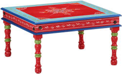 vidaXL kézzel festett piros tömör mangófa dohányzóasztal (353766)