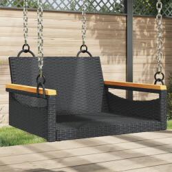 vidaXL fekete polyrattan hintapad 63 x 62 x 40 cm (368161)