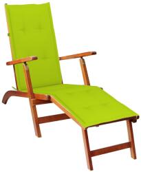 vidaXL tömör akácfa kültéri napozószék lábtartóval és párnával (3064025)