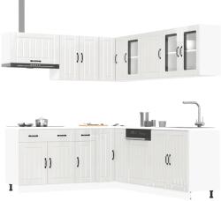 vidaXL 11 részes konyhai szekrény szett Lucca fényes fehér műfa (3314923)