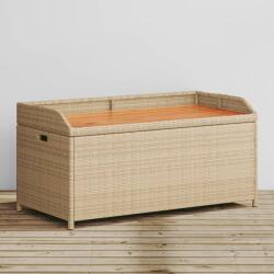 vidaXL bézs polyrattan és akácfa tárolópad 100 x 50 x 52 cm (365951)