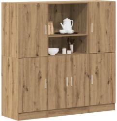 vidaXL 3 részes kézműves tölgy szerelt fa konyhaszekrény garnitúra (3324159)