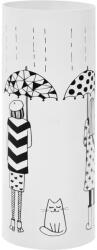 vidaXL fehér acél esernyőtartó női alakos mintával (246801)
