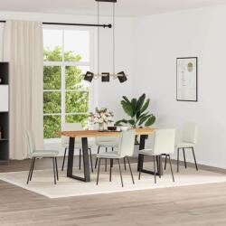 vidaXL 6 db krémszínű bársony étkezőszék (3315623)