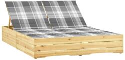 vidaXL impregnált fenyőfa kétszemélyes napozóágy párnákkal (3065983)