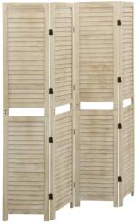 vidaXL 4 paneles tömör császárfa paraván 140 x 165 cm (338579)