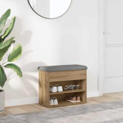 vidaXL kézműves tölgy szerelt fa cipőtároló pad 62x32x50 cm (857630)