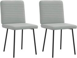 vidaXL 2 db világosszürke bársony étkezőszék (4101133)
