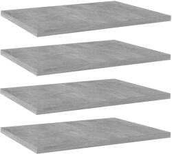 vidaXL 4 db betonszürke szerelt fa könyvespolc 40 x 30 x 1, 5 cm (805162)