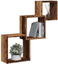 vidaXL antik fa színű szerelt fa fali kocka polcok 68x15x68 cm (855814)