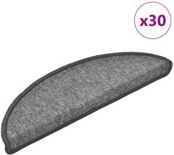 vidaXL 30 db sötétszürke félkör alakú lépcsőszőnyeg 56 x 17 x 3 cm (3365734)