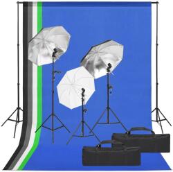 vidaXL fotóstúdió-felszerelés lámpákkal és háttérrel (3094730)