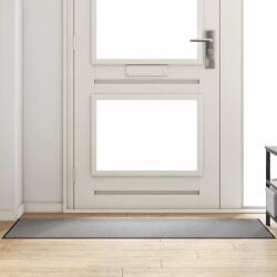 vidaXL Ajtószőnyeg Szürke és fekete 60 x 180 cm Polipropilén és vinil (4100771)