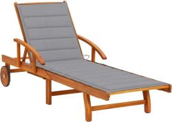 vidaXL tömör akácfa kerti napozóágy párnával (3061603)