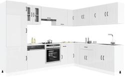 vidaXL 14 részes konyhai szekrény szett "Kalmar" fényes fehér műfa (3314973)