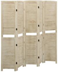 vidaXL 5 paneles tömör császárfa paraván 175 x 165 cm (338580)