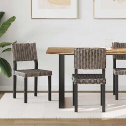 vidaXL Étkezőszék 2 pcs Fekete Mosás 46 x 55 x 84 cm Kubu rattán (42012425)