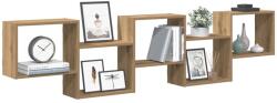 vidaXL kézműves tölgy színű szerelt fa fali kockapolc 5 rekeszes színű (860003)