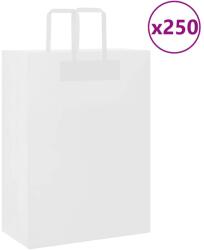 vidaXL 250 db fehér papírzacskók fogantyúkkal 32x17x44 cm (4101846)