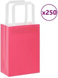 vidaXL 250 db rózsaszín papírzacskók fogantyúkkal 15x8x21 cm (4101893)