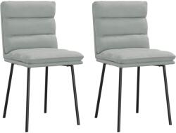 vidaXL 2 db világosszürke bársony étkezőszék (4101282)