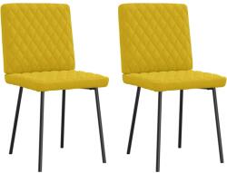 vidaXL 2 db sárga bársony étkezőszék (4101110)