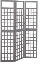 vidaXL 3 paneles szürke tömör fenyő térelválasztó/lugasrács 121x180 cm (316486)