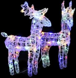 vidaXL 2 db akril karácsonyi rénszarvas többszínű 80 LED-del (342681)