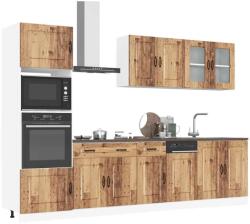 vidaXL 7 darabos konyhaszekrény készlet régi fából készült műfa (3314739)