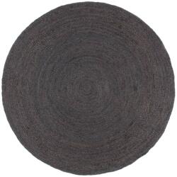 vidaXL sötétszürke kézzel szőtt kör alakú jutaszőnyeg 240 cm (343598)