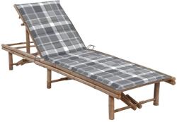 vidaXL bambusz kerti napozóágy párnával (3061646)