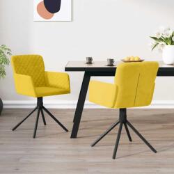 vidaXL 2 db sárga bársony forgó étkezőszék (344797)