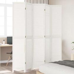 vidaXL 5 paneles fehér tömör császárfa térelválasztó (358840)