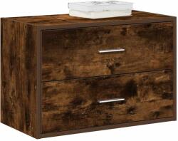 vidaXL szekrény 2 fiókkal füstölt tölgy 60x31x40 cm gépi forgácsolt fa (858829)