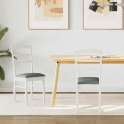 vidaXL Étkezőszék 2 pcs Fehér és Szürke Tömör Gumi Fa (42020496)