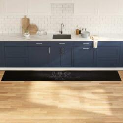 vidaXL Konyhai szőnyeg Fekete 300 x 60 cm Bársony (42013430)