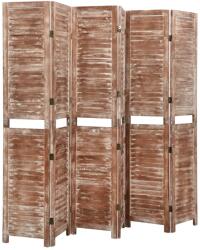 vidaXL 6 paneles barna tömör császárfa paraván 210 x 165 cm (338585)