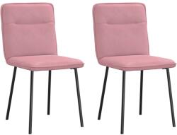 vidaXL 2 db rózsaszín bársony étkezőszék (4101213)
