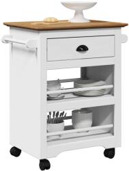 vidaXL konyhakocsi "BODO" Fehér és barna 67, 5x45x80 cm (4016879)