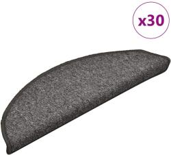 vidaXL 30 db sötétszürke félkör alakú lépcsőszőnyeg 56 x 17 x 3 cm (3365745)