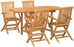 vidaXL Kert étkező szett 5 pcs Barna Tömör Teakfa (3157130)