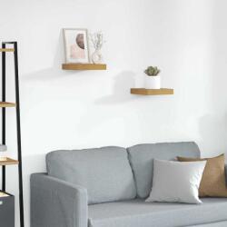 vidaXL Falpolc Falra szerelhető 2 pcs Bézs 23 x 23, 5 x 4 cm Faanyag (42019981)